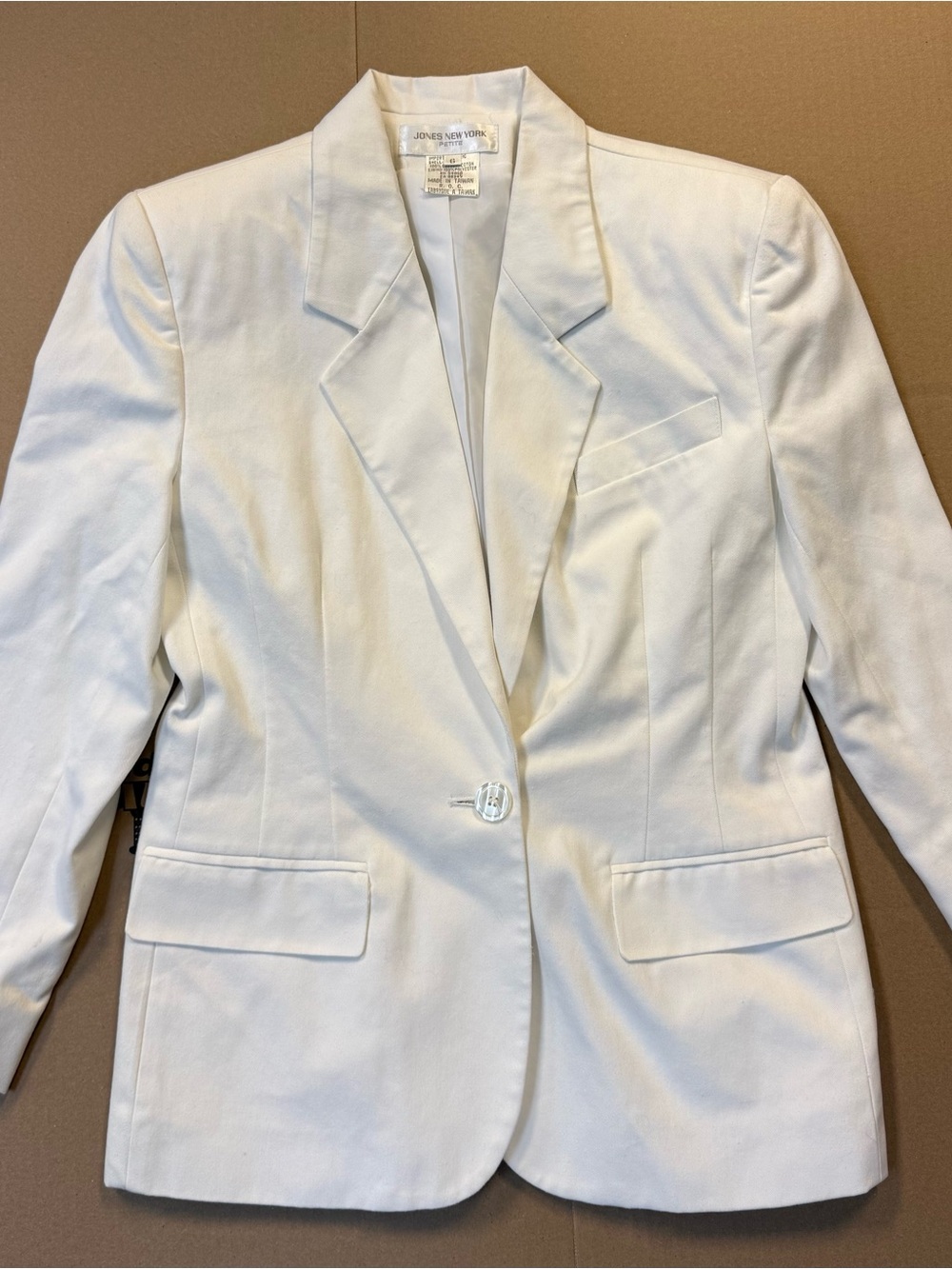 Jones New York White Tailored Single-Button Blazer Size 6